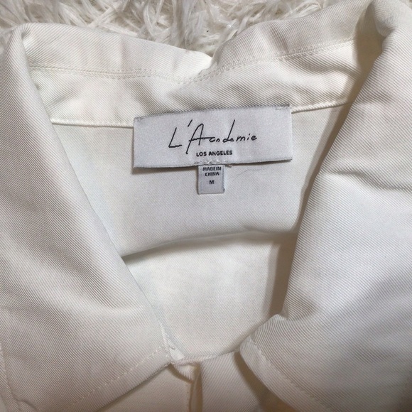 L’Academie Dylan Romper Revolve White Medium Lightweight Twill Spring Summer S * - Picture 5 of 10